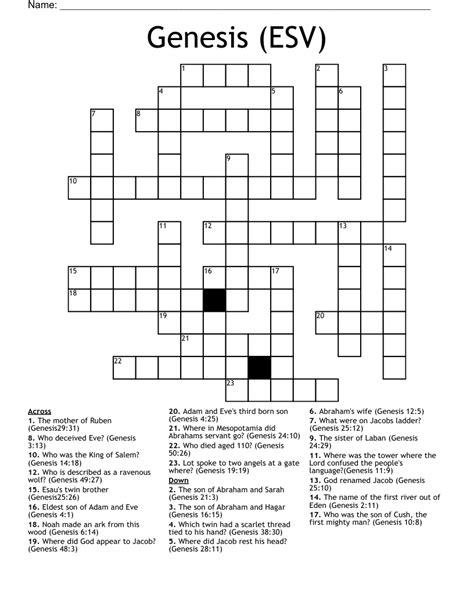 5 Clues To Lot In Genesis Crossword Answer