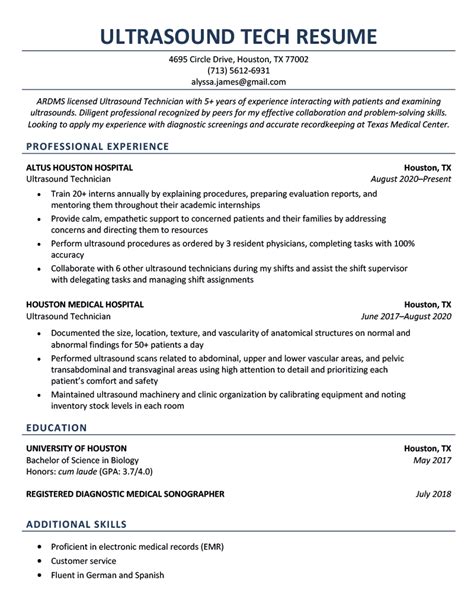 7 Tips For A Winning Ultrasound Tech Resume