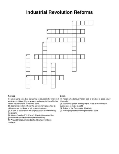 7 Ways To Solve Industrial Revolution Crossword Puzzle