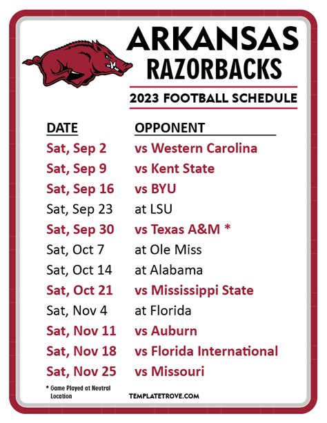 Arkansas Tech Football Schedule 2023