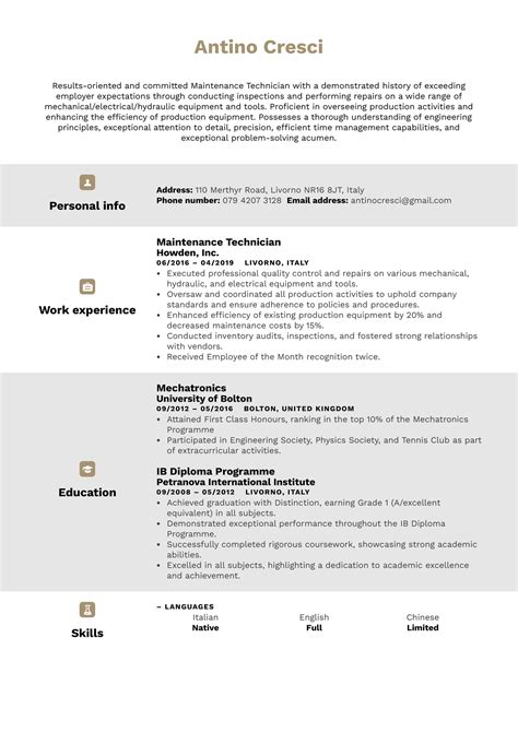 Create A Winning Service Tech Resume