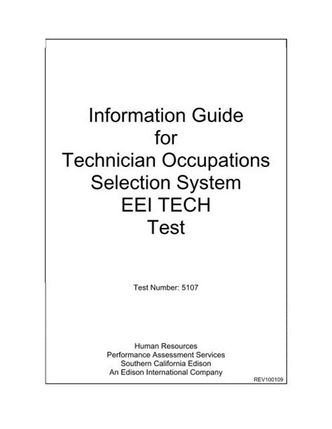 Eei Tech Test 5107: Comprehensive Study Guide