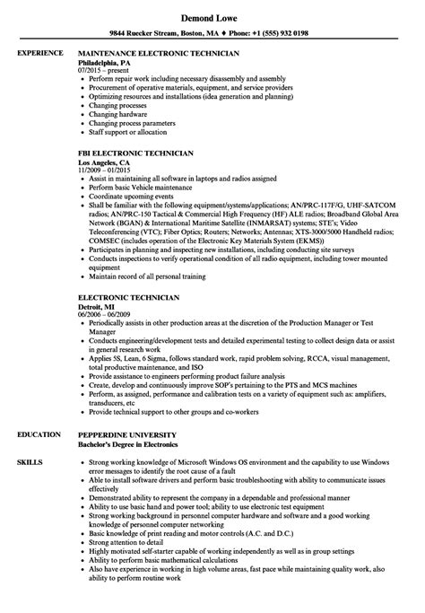 Electronic Tech Resume Examples For Job Seekers