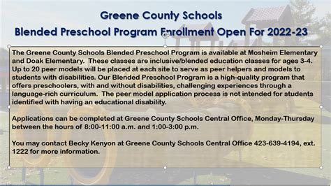 Greene County Tech Preschool Programs And Enrollment Info