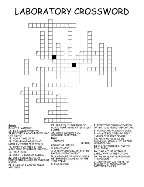 Lab Tech Crossword Clue Solution Guide