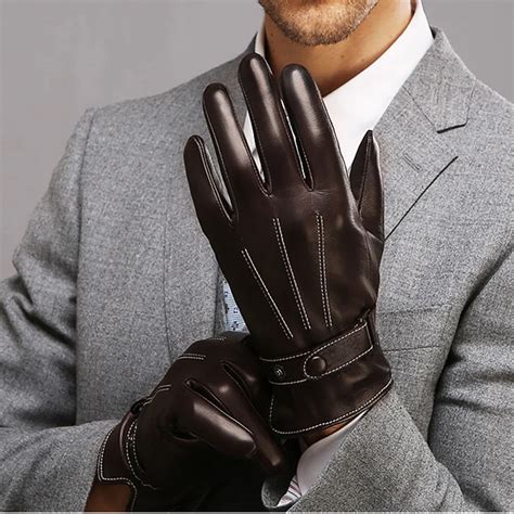 Mens Leather Tech Gloves For Winter Style And Protection