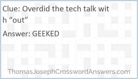 Overdid The Tech Talk Crossword Clue Answer