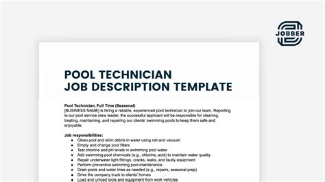 Pool Tech Job Description And Responsibilities Explained