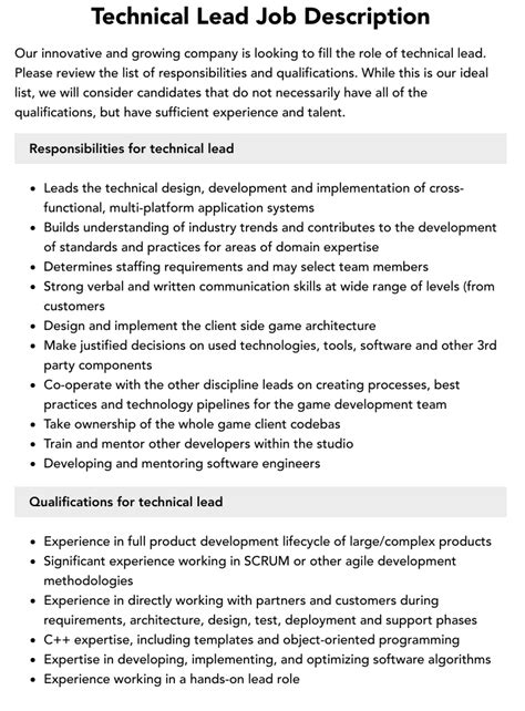 Tech Lead Job Description: Roles And Responsibilities Explained