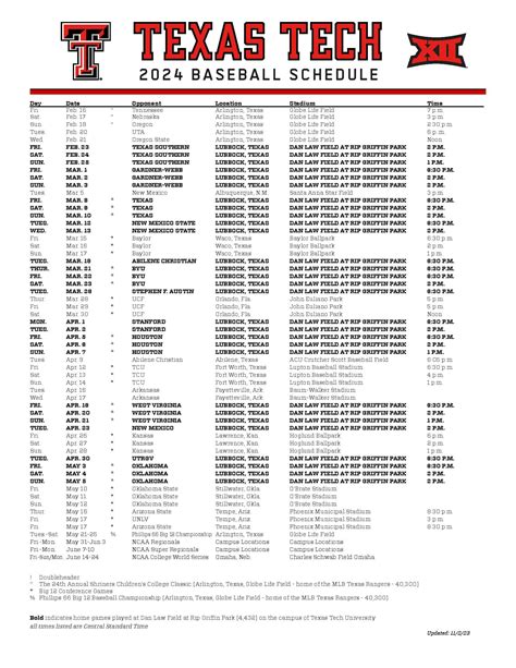 Texas Tech Athletic Ticket Office Information And Schedules