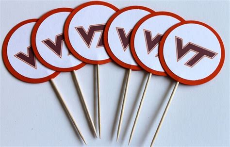 Virginia Tech Cupcake Toppers For Hokie Fans